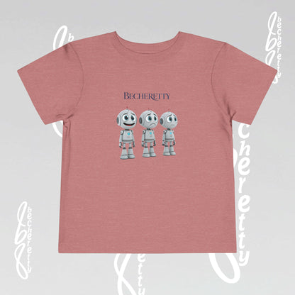 Graphic Toddler Short Sleeve T-Shirt - Funny Robots - Becheretty