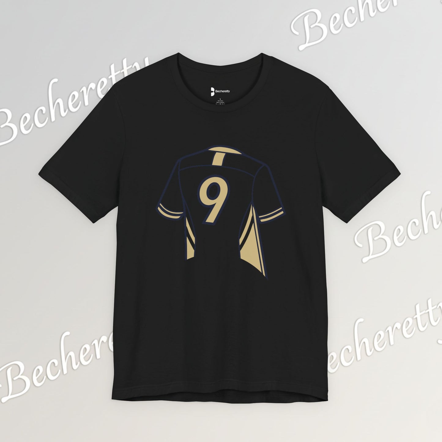 Soccer T-Shirt - Number 9 - Minimalist Graphic Becheretty - Athletic apparel - Everyday Fashion