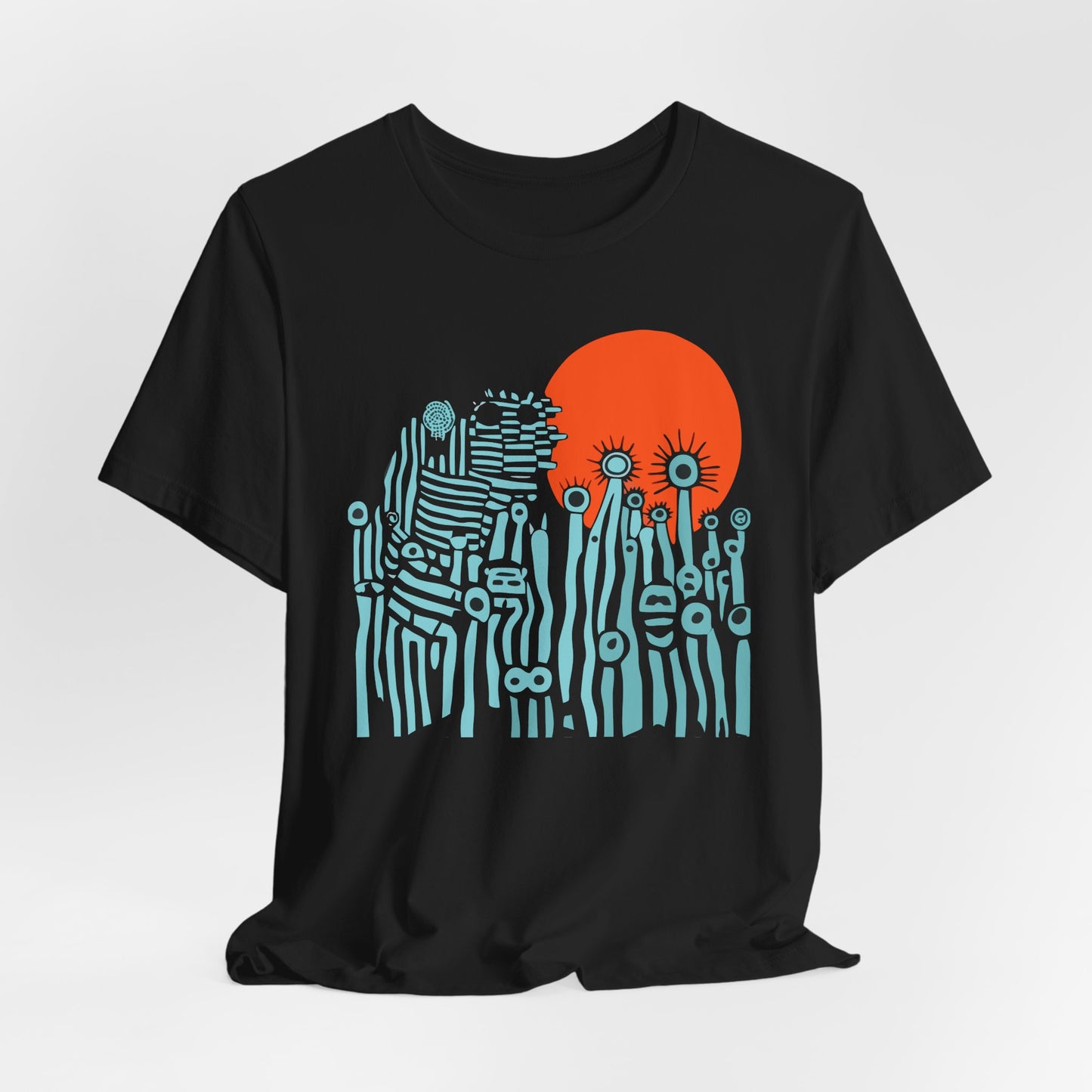 Sunset Wildflowers T-Shirt — Minimal Floral Graphic Tee - Playful statement - Wearable Art
