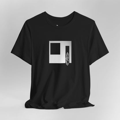 Cubist Portal Premium Tee - Minimalist Art Graphic Becheretty - Design that merges architectural precision and abstract expressionism.
