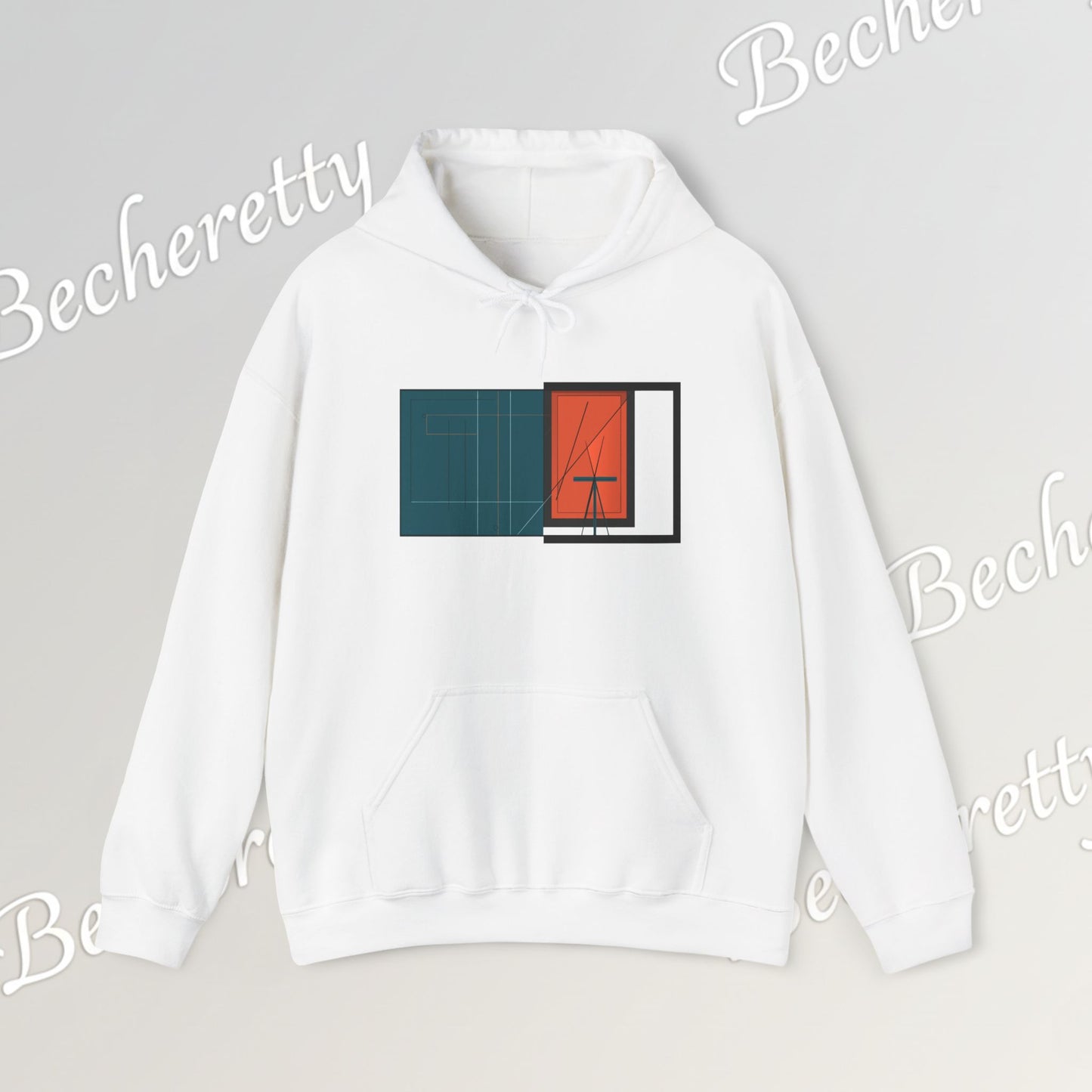 Architectural-Inspired Graphic Hoodie Becheretty — Modern Minimalist Geometric Art Sweatshirt