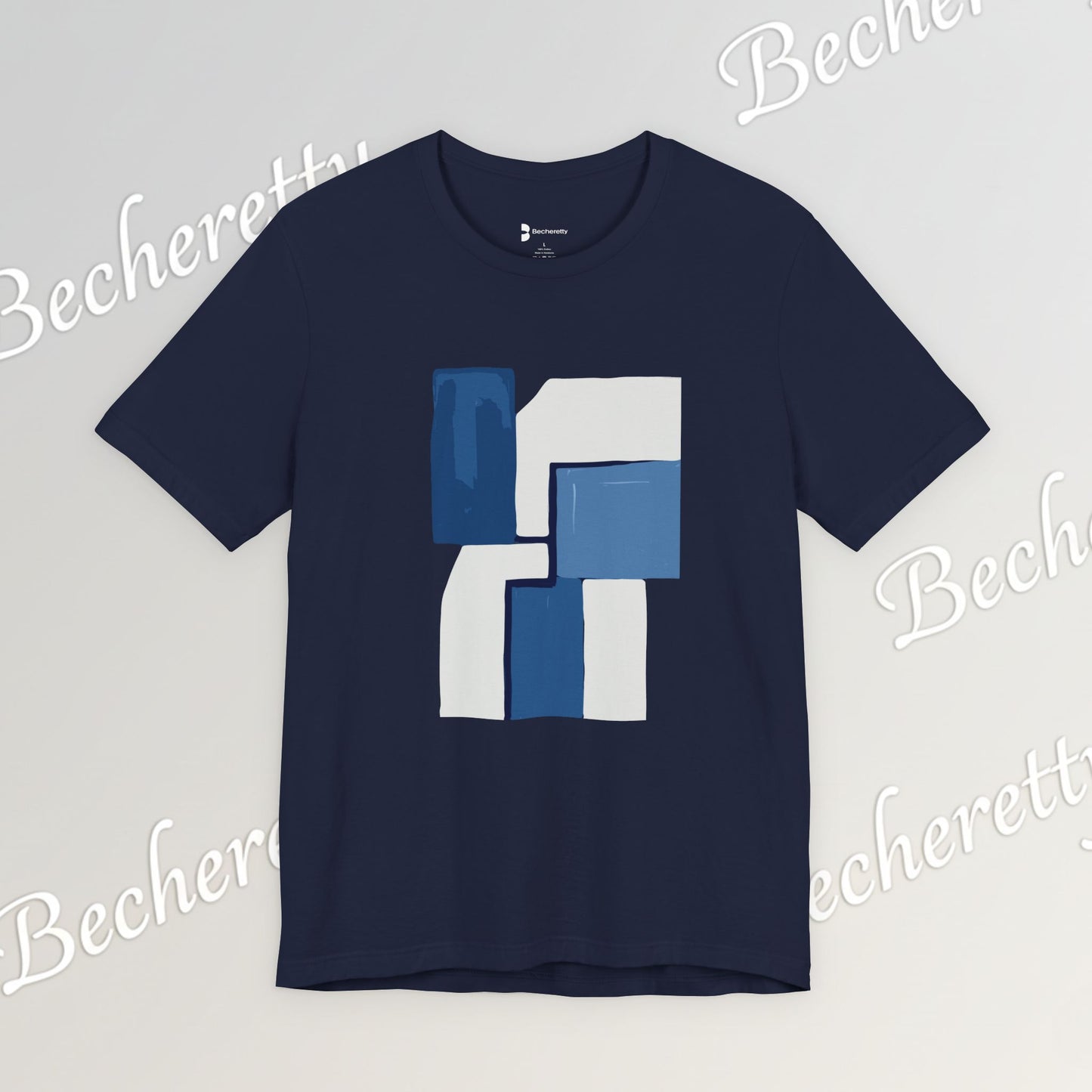 Abstract Wave Short Sleeve Tee - Art Minimalist Becheretty - Perfect for Art Lovers -Casual Wear