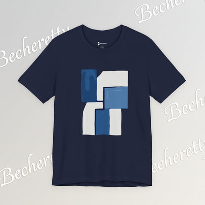 Abstract Wave Short Sleeve Tee - Art Minimalist Becheretty - Perfect for Art Lovers -Casual Wear