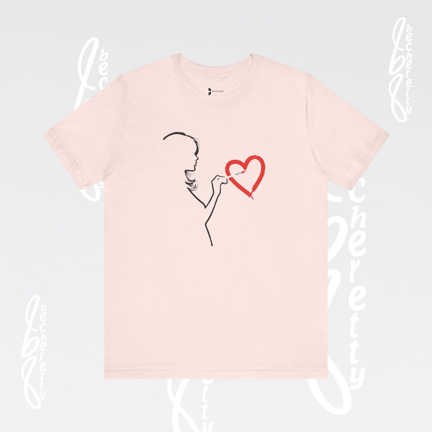 Graphic Art T-shirt "Love" Minimalist Design Becheretty - Urban Style - Casual Wear