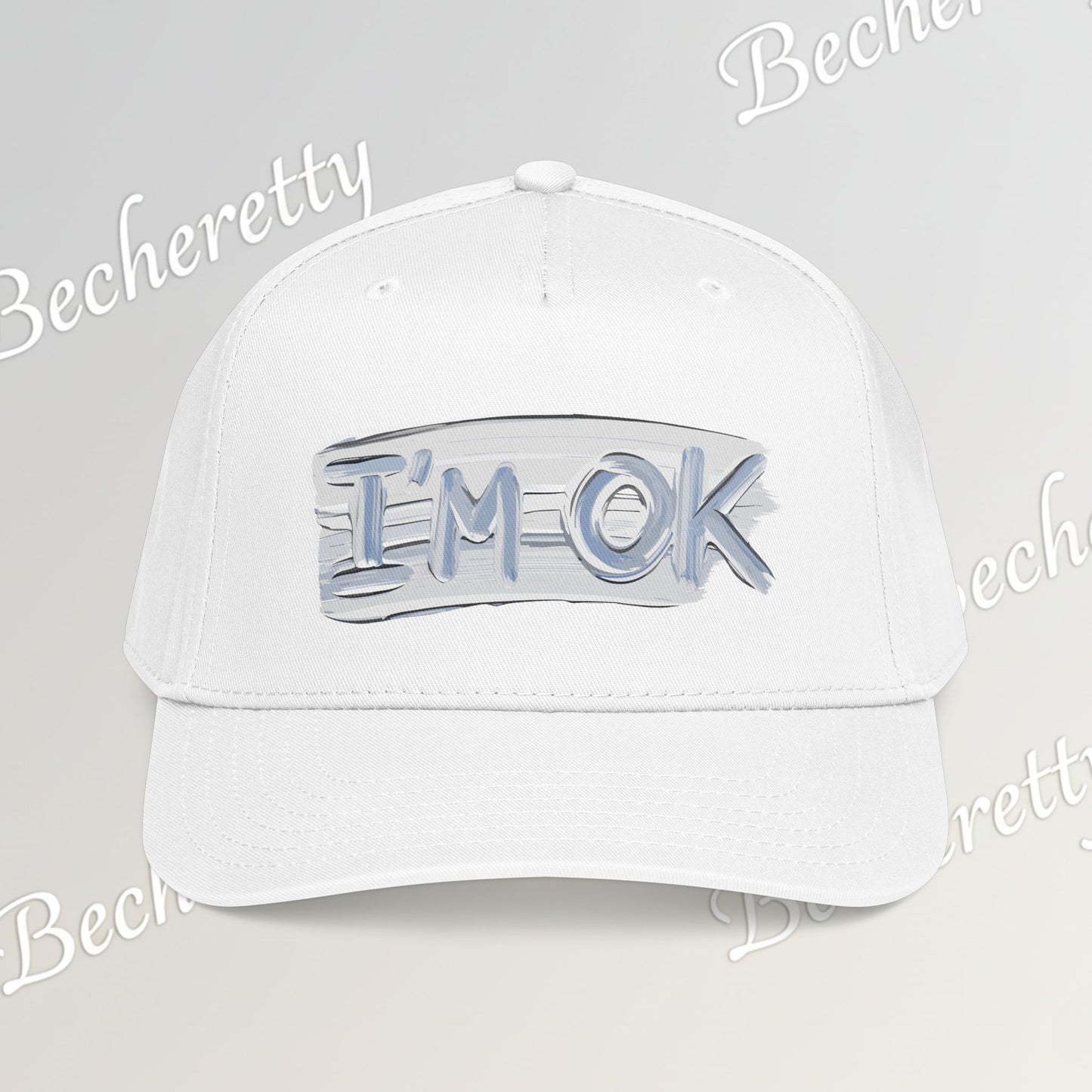 Baseball Cap "I'M OK" Minimal Art Graphic Becheretty - Style is Yours