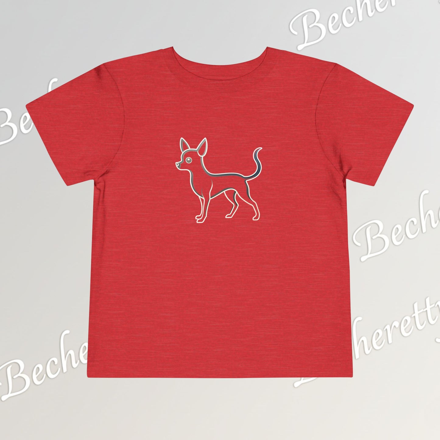 Adorable Chihuahua Toddler Tee - Graphic Minimalist Becheretty - Dog Lover Gift, Cozy Summer Apparel, Fun Birthday Outfit