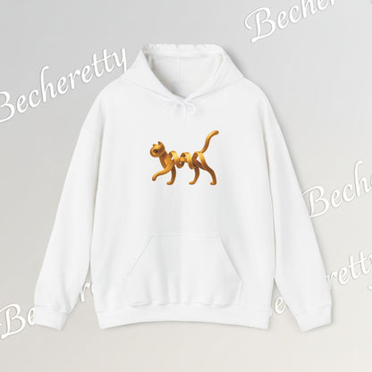 Golden Cat. Minimalist Graphic Hoodie Becheretty - Modern, and Effortlessly Etylish - Perfect for everyday wear with an artistic edge.