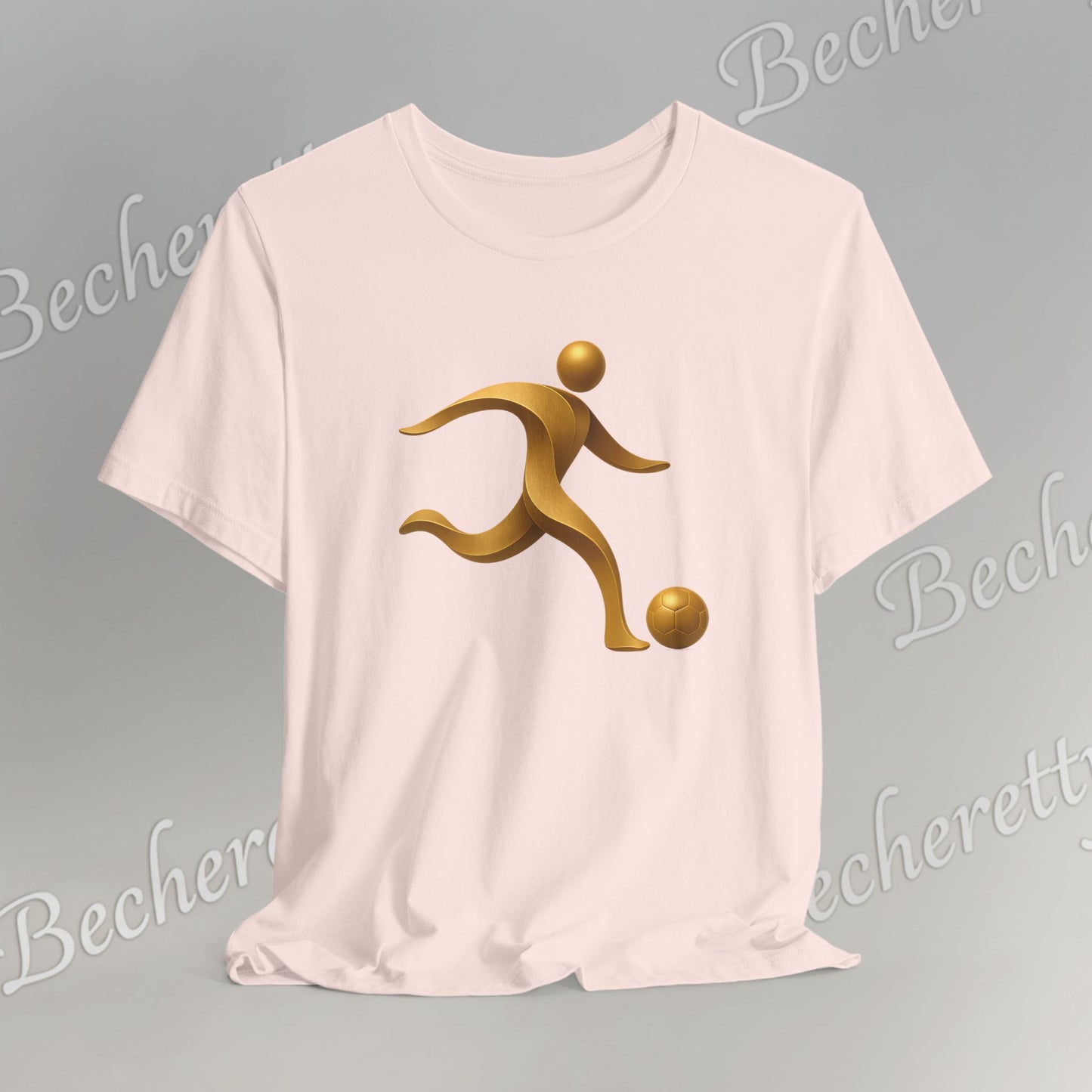 Soccer Player Gold Icon Tee - Graphic Art Minimalist Becheretty - Perfect Gift - Casual Wear
