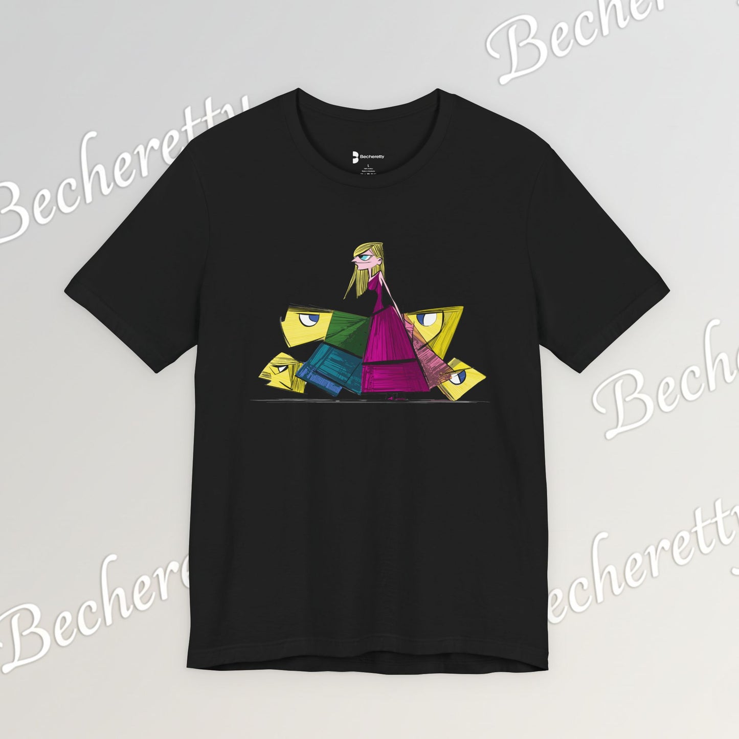 Becheretty "Avant-Garde Muse" Abstract Graphic Tee - Perfect for art lovers and trendsetters