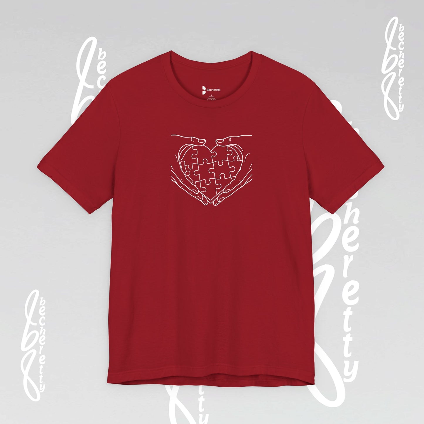Autism Awareness T-Shirt  "My Heart is Yours" - Becheretty Minimalist design - Unisex, casual wear.