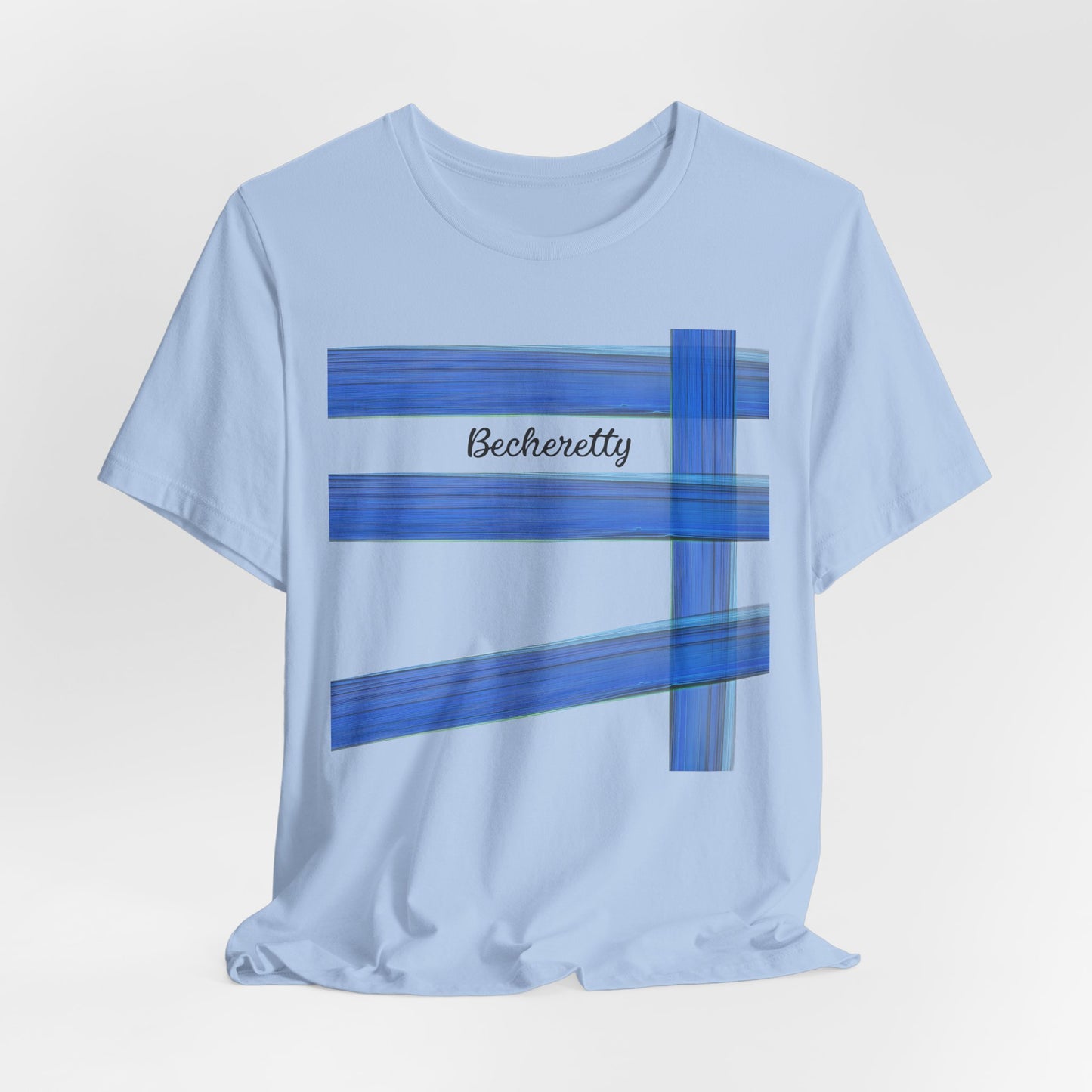 Abstract Blue Brushstroke Tee — 'Becheretty' Minimalist Graphic T-Shirt