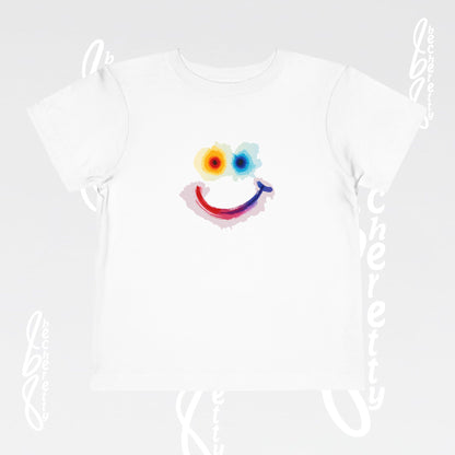 Toddler T-shirt - Colorful Watercolor Smiley Face - Art Graphic Minimalist Becheretty