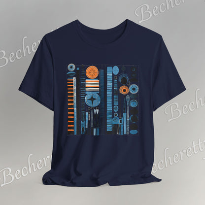 Modern Geometry Tee  "Urban Totems" Art Graphic Becheretty - Timeless, versatile, and unmistakably modern.