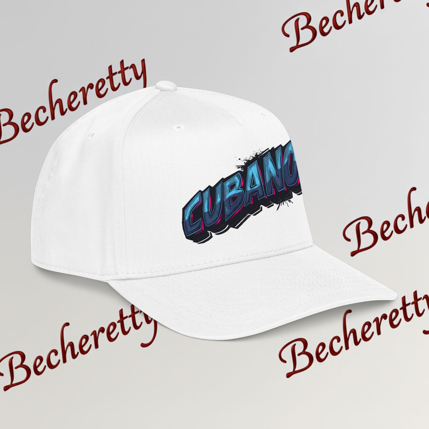 Snapback Baseball Cap "Cubano"  — Graphic Art Becheretty - Stylish companion for laid-back meetups - Gift Cap idea.