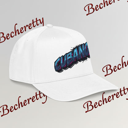 Snapback Baseball Cap "Cubano"  — Graphic Art Becheretty - Stylish companion for laid-back meetups - Gift Cap idea.