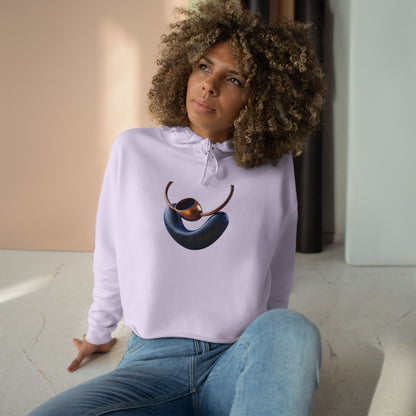 Trendy Crop Hoodie with Artistic Necklace Design Becheretty - Fashionable Sweatshirt, Gift for Her, Casual Wear, Stylish Loungewear