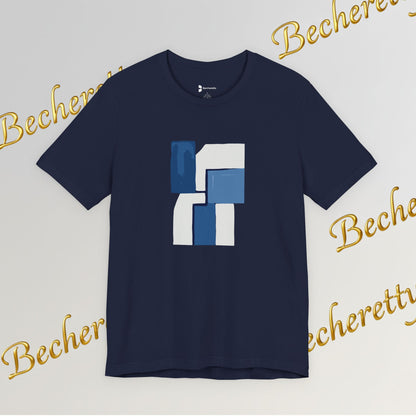 Abstract Wave Short Sleeve Tee - Art Minimalist Becheretty - Perfect for Art Lovers -Casual Wear
