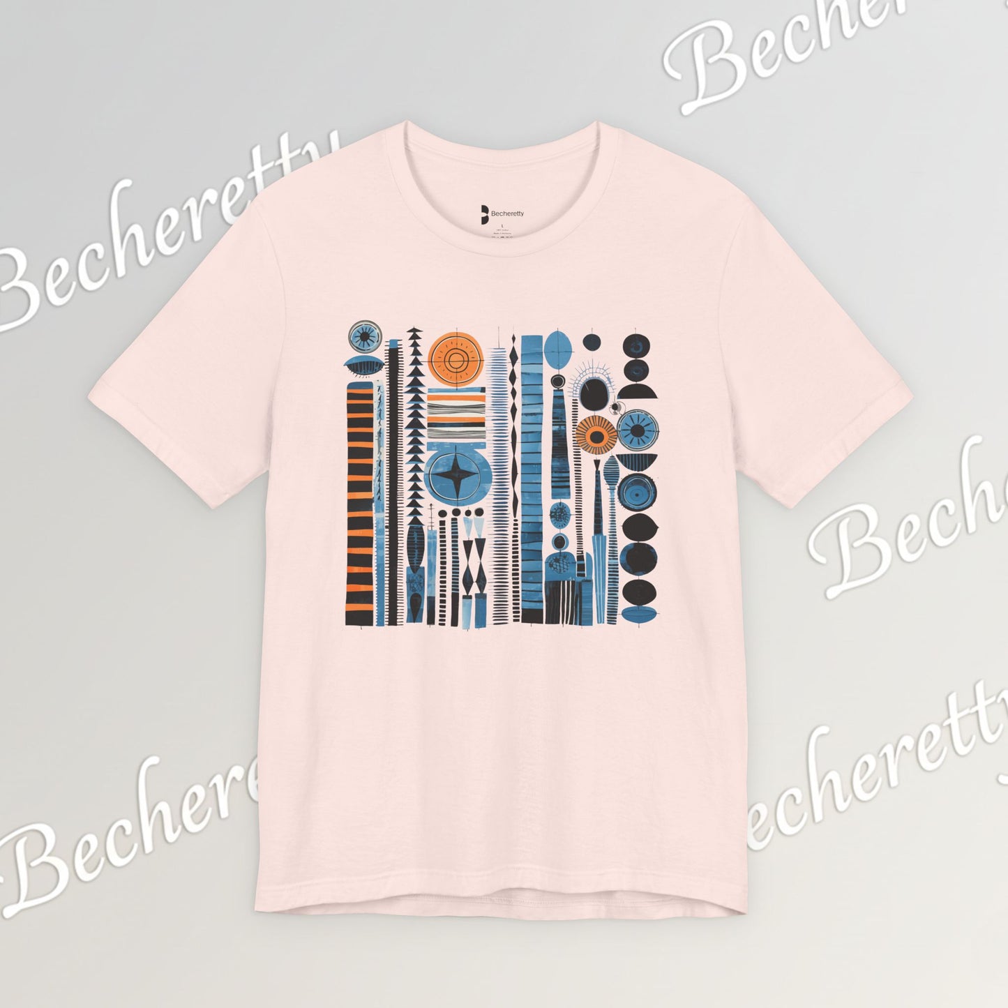 Modern Geometry Tee  "Urban Totems" Art Graphic Becheretty - Timeless, versatile, and unmistakably modern.