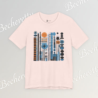 Modern Geometry Tee  "Urban Totems" Art Graphic Becheretty - Timeless, versatile, and unmistakably modern.