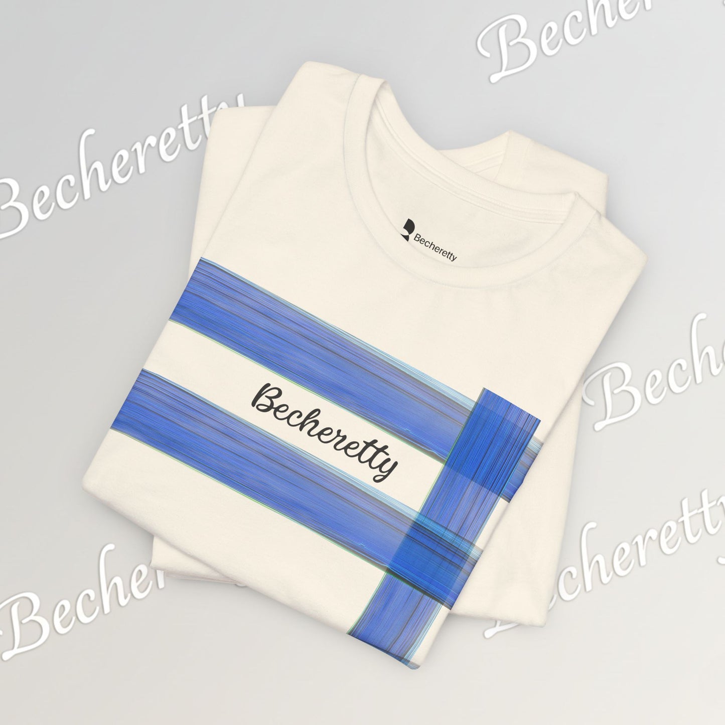Abstract Blue Brushstroke Tee — 'Becheretty' Minimalist Graphic T-Shirt