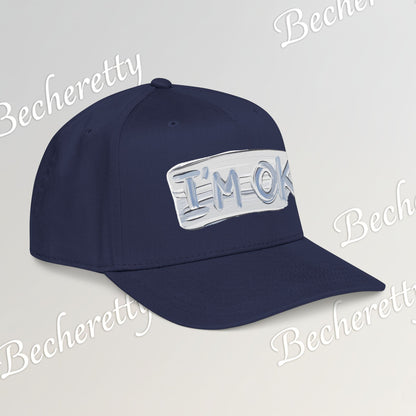 Baseball Cap "I'M OK" Minimal Art Graphic Becheretty - Style is Yours