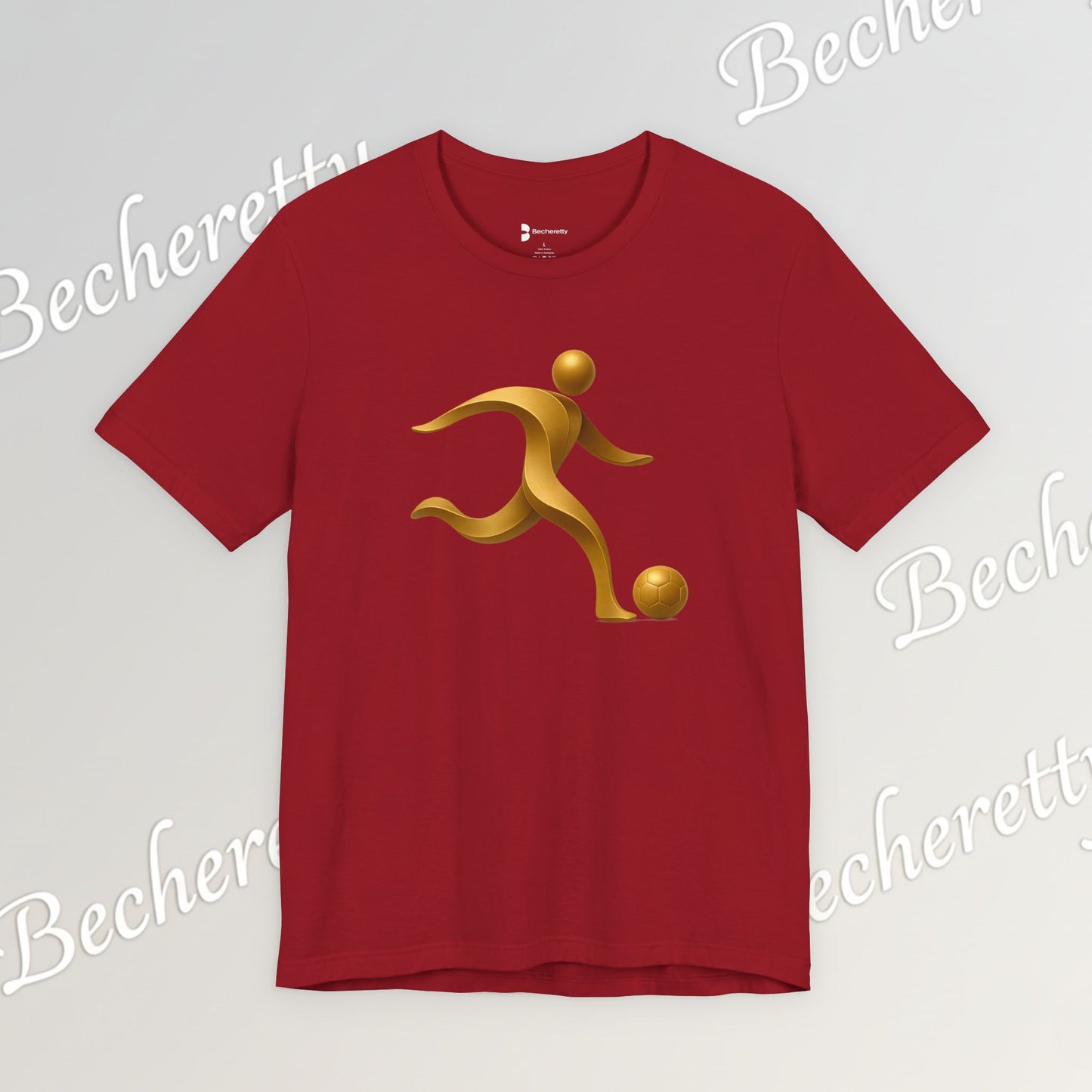 Soccer Player Gold Icon Tee - Graphic Art Minimalist Becheretty - Perfect Gift - Casual Wear