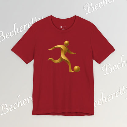 Soccer Player Gold Icon Tee - Graphic Art Minimalist Becheretty - Perfect Gift - Casual Wear