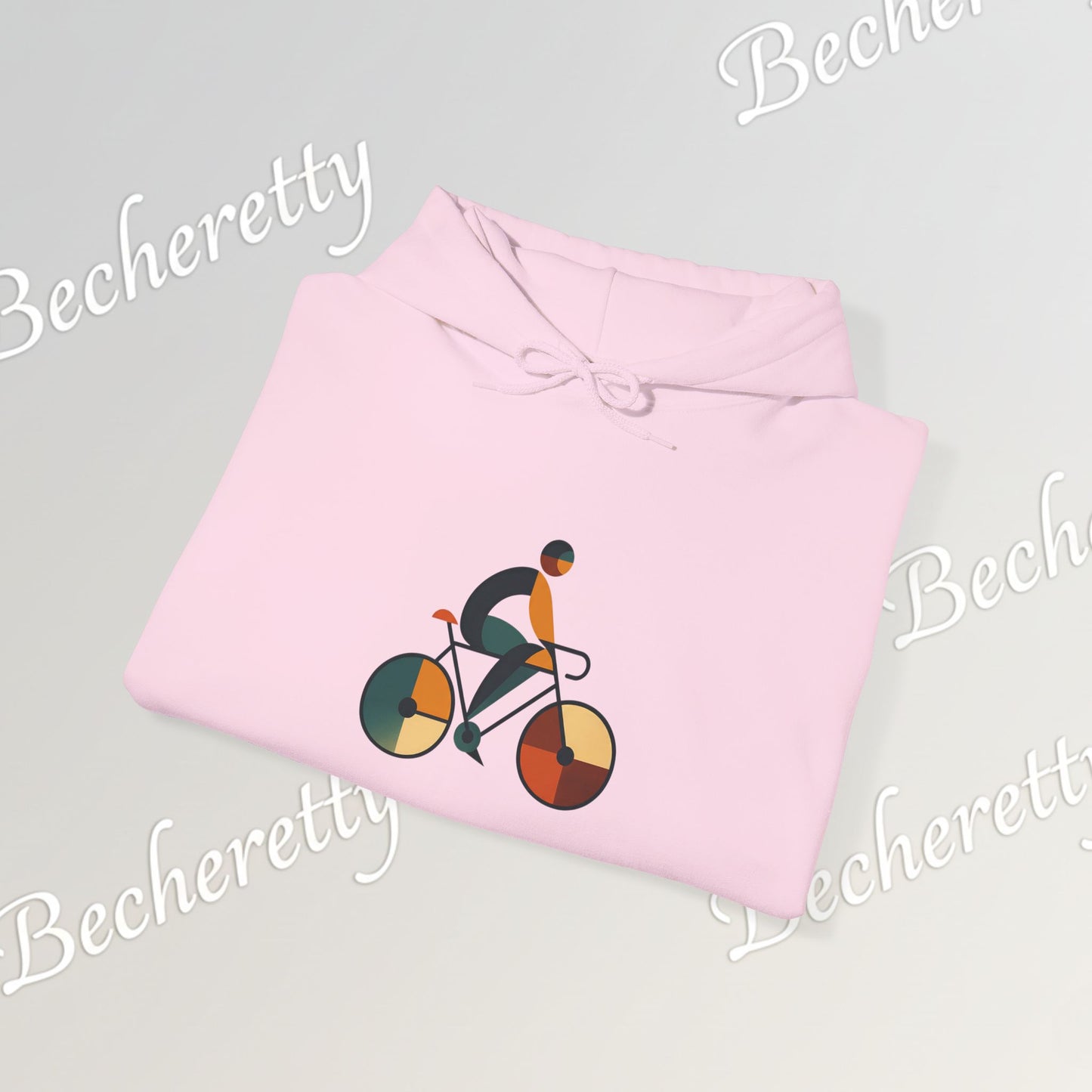 The Bauhaus Cyclist | Premium Geometric Art Hoodie Becheretty - Perfect Gift for Bike Lovers - Casual