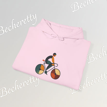 The Bauhaus Cyclist | Premium Geometric Art Hoodie Becheretty - Perfect Gift for Bike Lovers - Casual