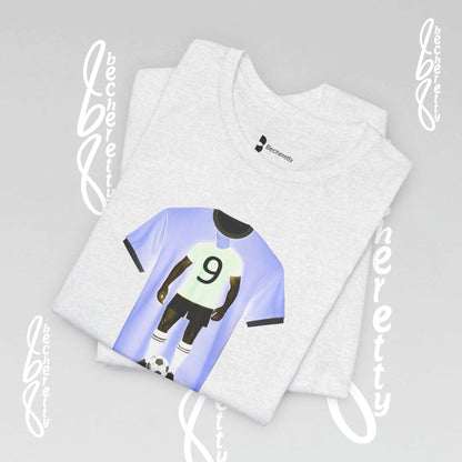 Soccer T-shirt Number 9 - Graphic Becheretty - Wearable Art Tee - Soccer Fans