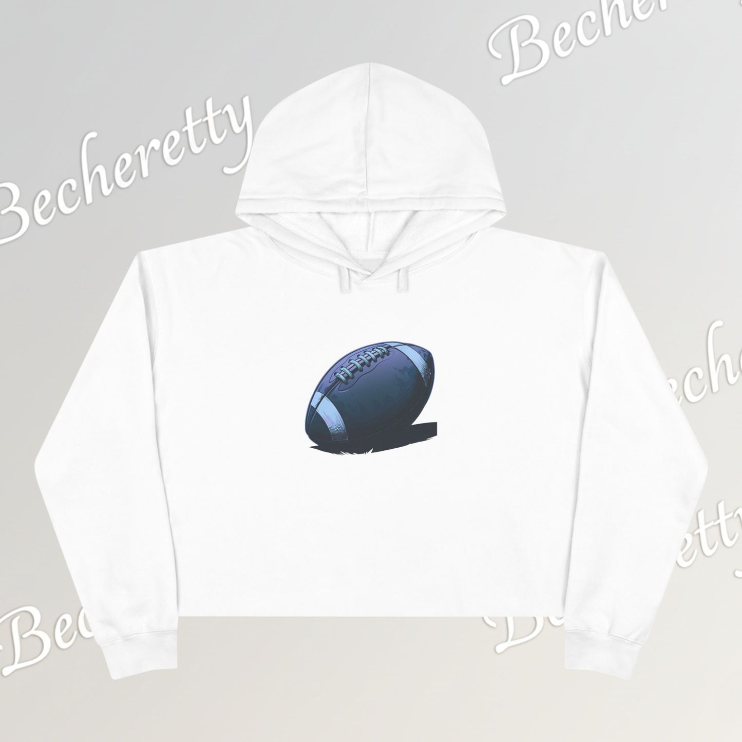 Football Lover’s Crop Hoodie - Becheretty's Graphic Art - Casual Outfit, Game Day Gift, Athletic Wear, Football Merchandise