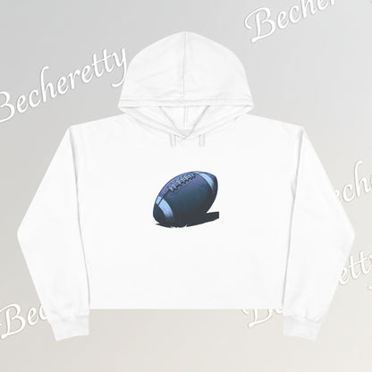 Football Lover’s Crop Hoodie - Becheretty's Graphic Art - Casual Outfit, Game Day Gift, Athletic Wear, Football Merchandise