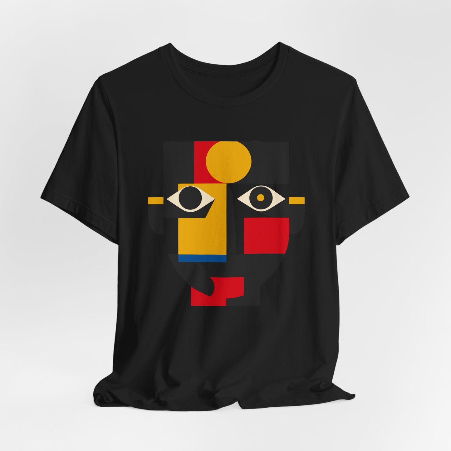 Abstract Geometric Face T-Shirt — Modern Cubist Art Tee