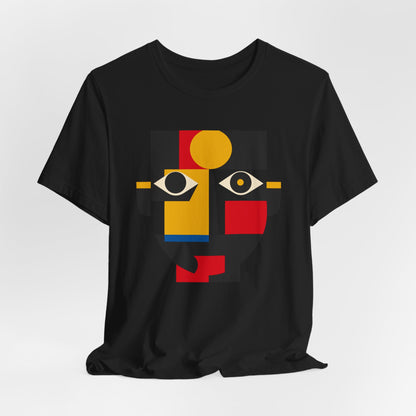 Abstract Geometric Face T-Shirt — Modern Cubist Art Tee