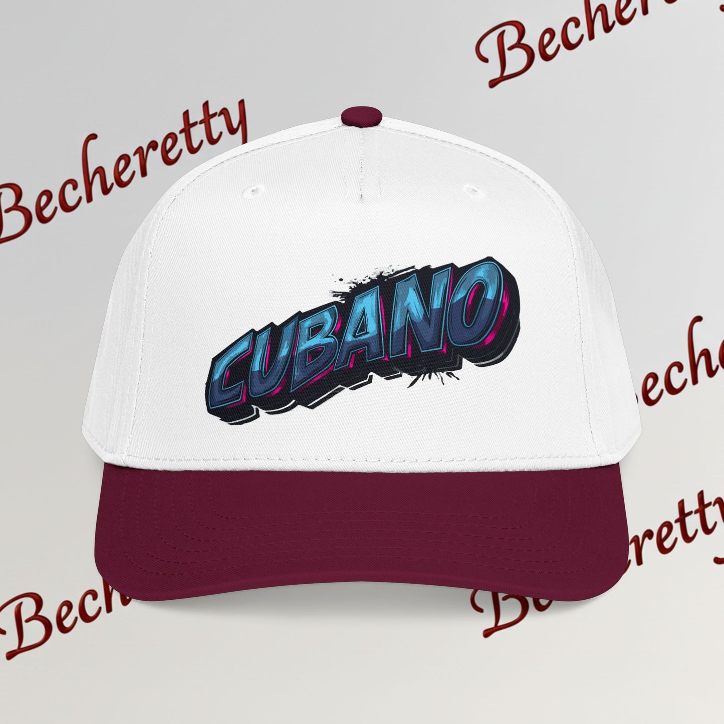 Snapback Baseball Cap "Cubano"  — Graphic Art Becheretty - Stylish companion for laid-back meetups - Gift Cap idea.