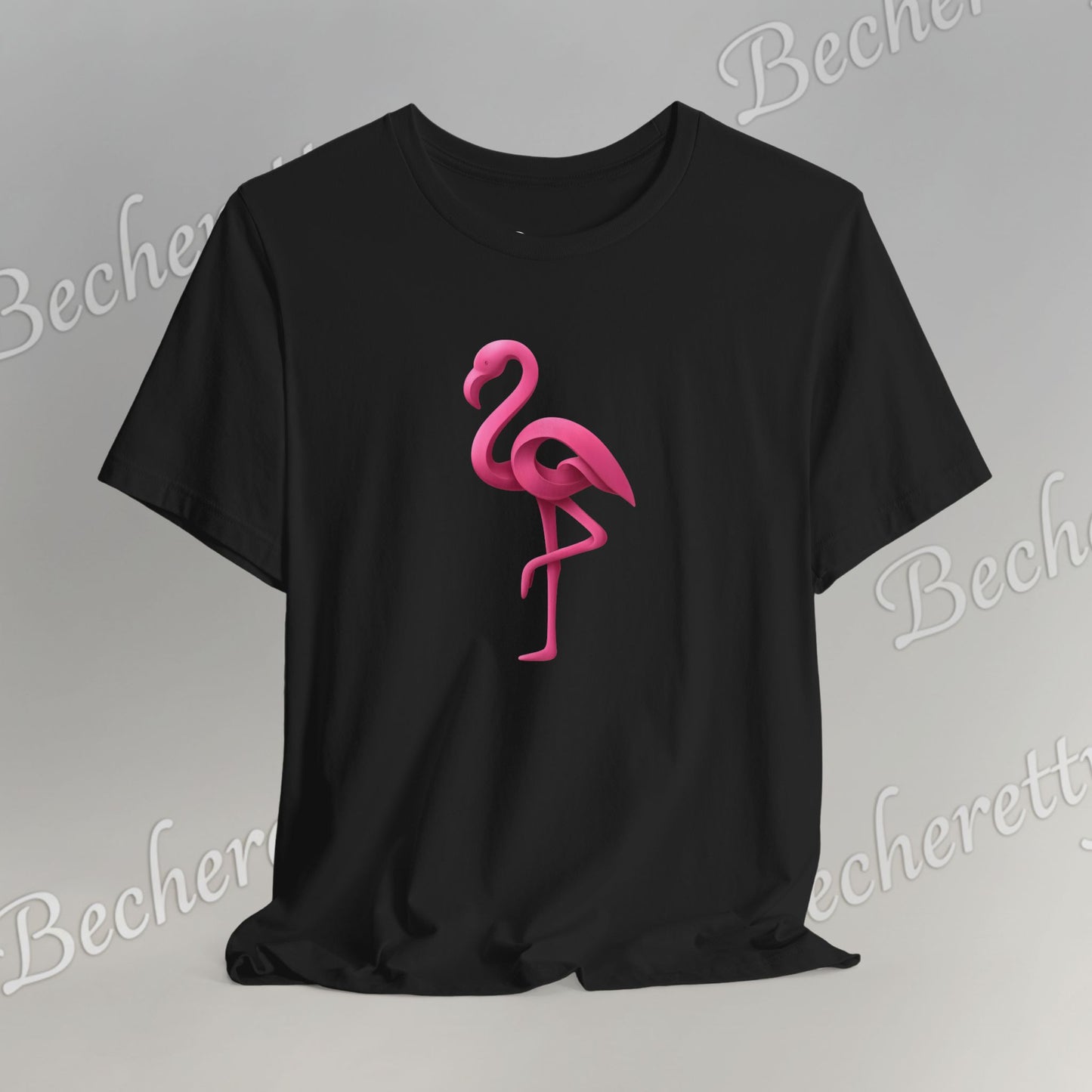 Flamingo T-Shirt - Artistic Graphic Minimalist Becheretty - Fun Casual Wear for Everyday Style