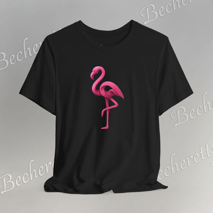 Flamingo T-Shirt - Artistic Graphic Minimalist Becheretty - Fun Casual Wear for Everyday Style