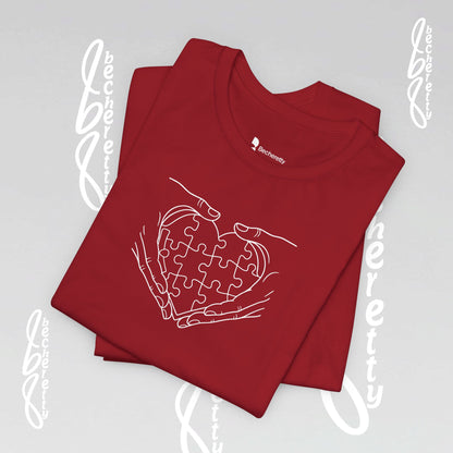Autism Awareness T-Shirt  "My Heart is Yours" - Becheretty Minimalist design - Unisex, casual wear.