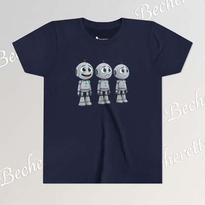 Youth T-Shirt  "Three Funny Kid Robots" Art Graphic Becheretty - Perfect for expressing your daily mood without saying a word