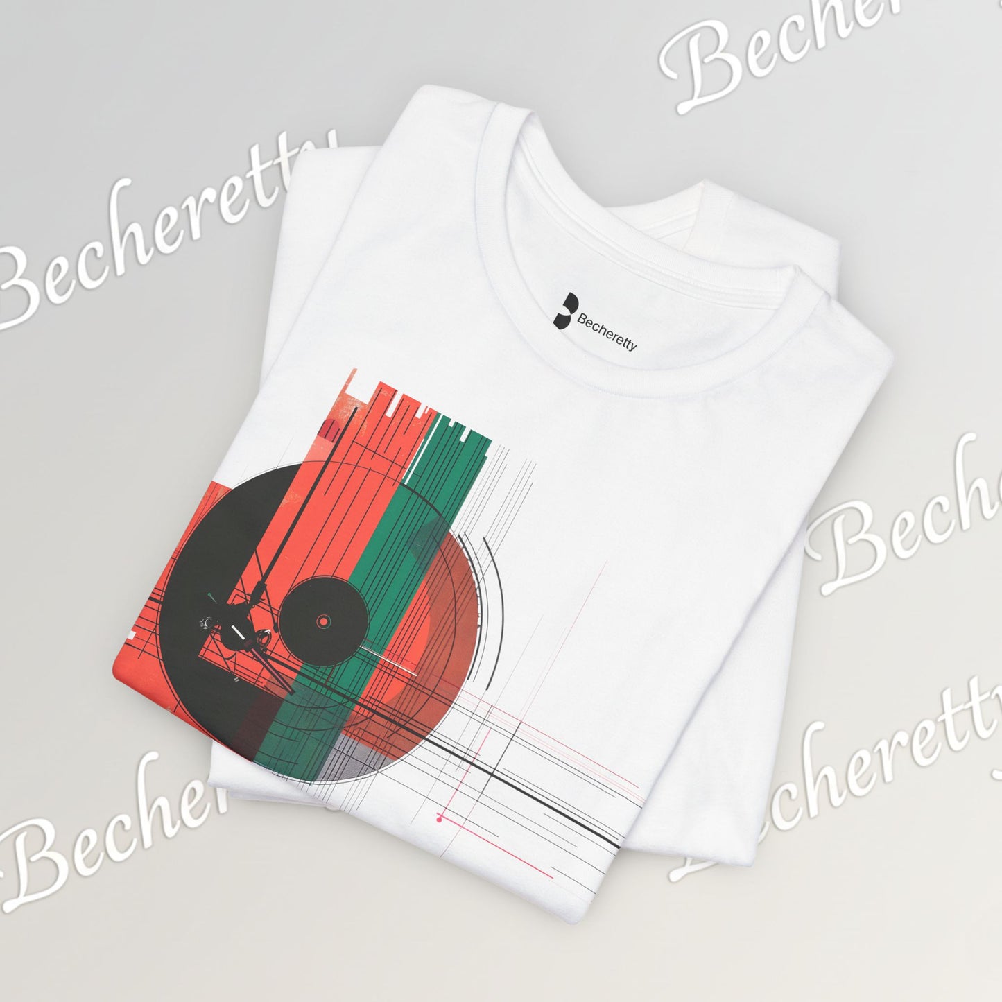 Minimalist Cubist Vinyl Tee - Art Graphic Becheretty - Spin your style in a new direction.