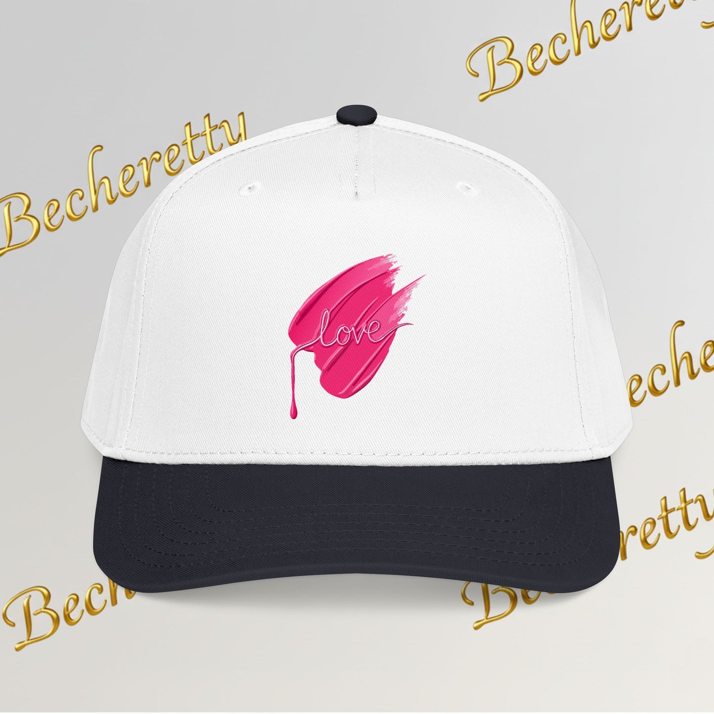Pink Brushstroke Baseball Cap - Art Graphic Becheretty - Artistic Energy for Art Lovers