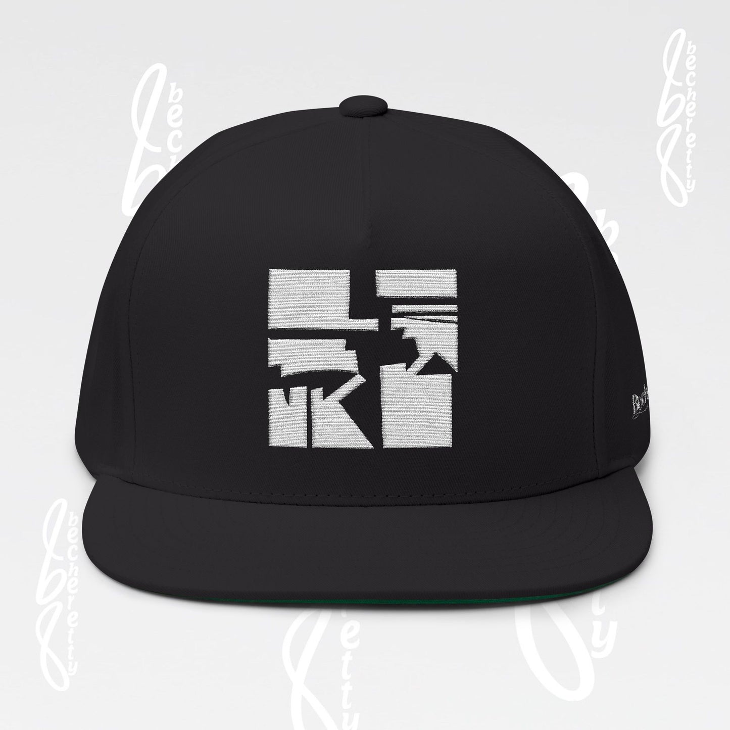 Embroidered Flat Bill Cap for Trendsetters - Art Graphic Becheretty