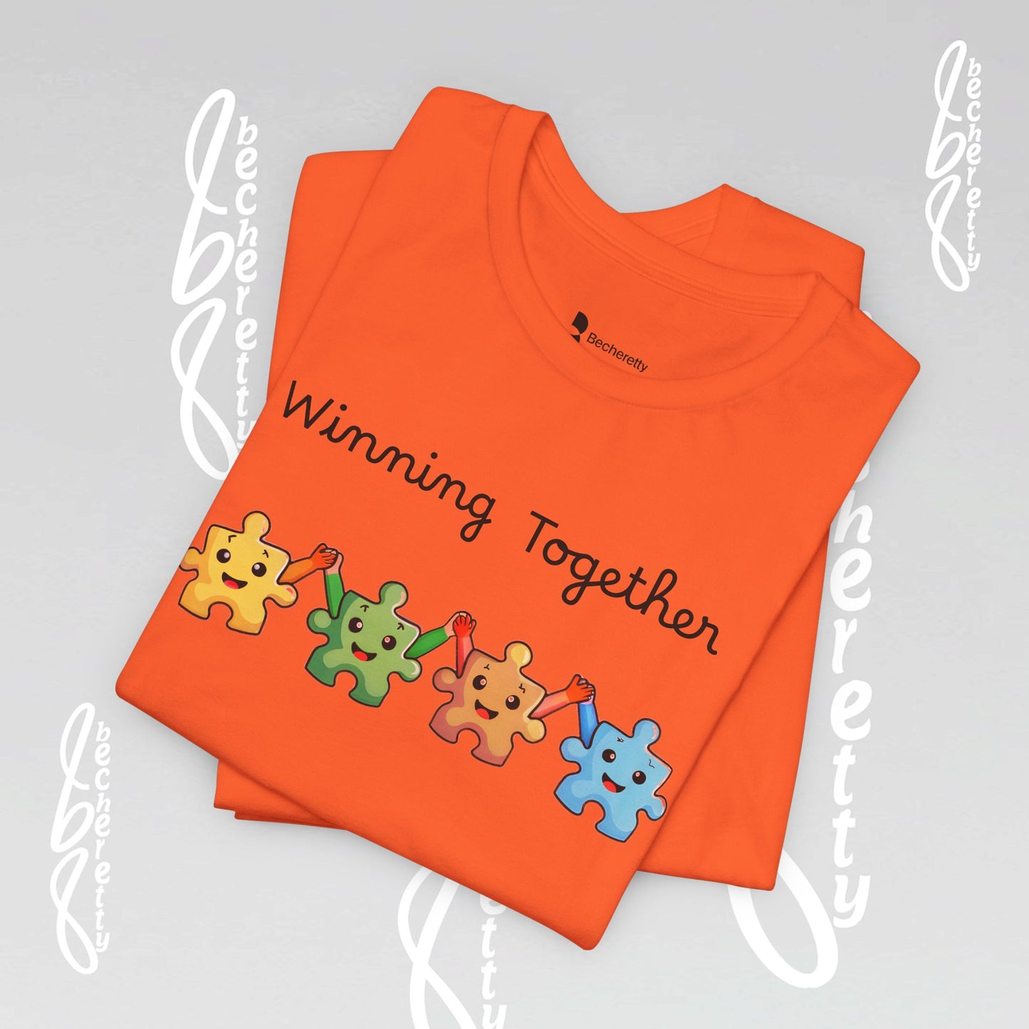 Graphic T-Shirt "Winning Together" Celebrating Neurodiversity & Autism Awareness - Becheretty Design