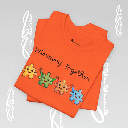Graphic T-Shirt "Winning Together" Celebrating Neurodiversity & Autism Awareness - Becheretty Design