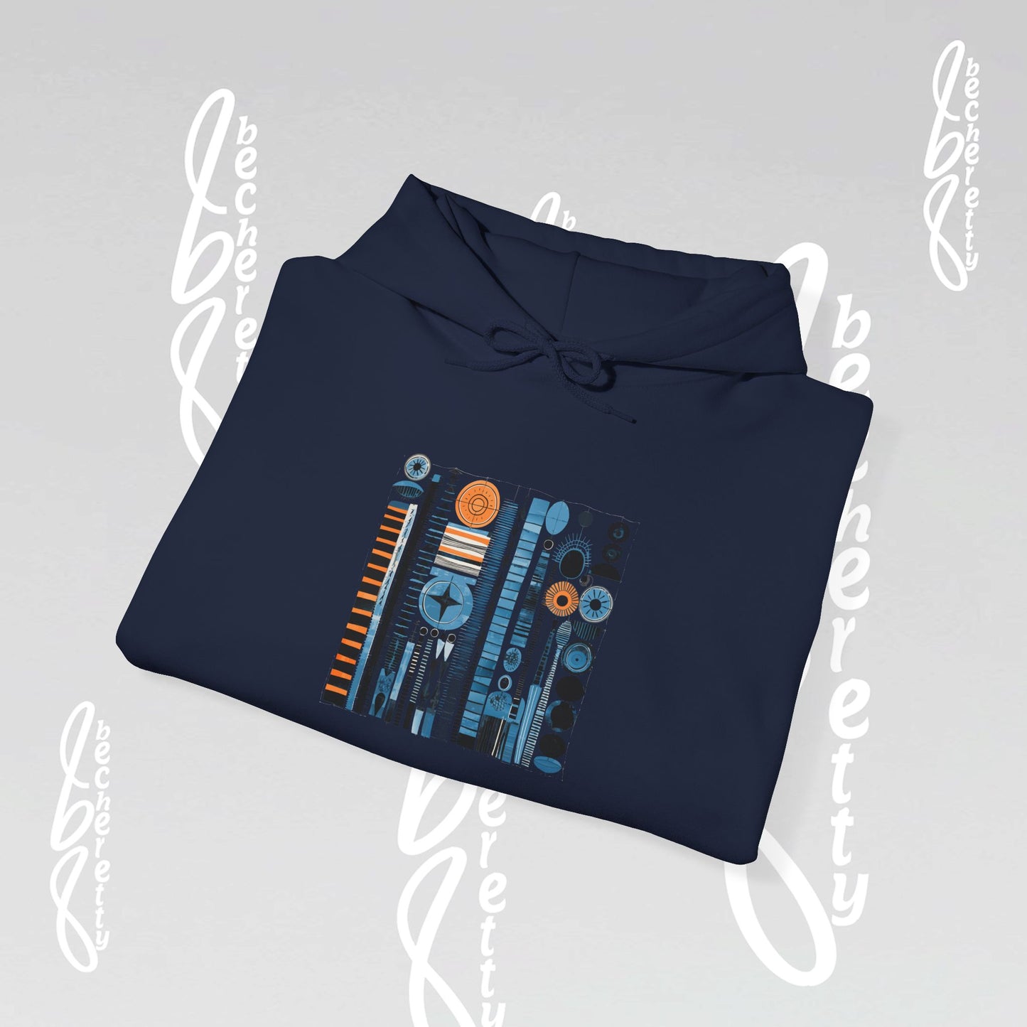 Modern Geometry Hoodie "Urban Totems" Art Graphic Becheretty - Timeless, versatile, and unmistakably modern.