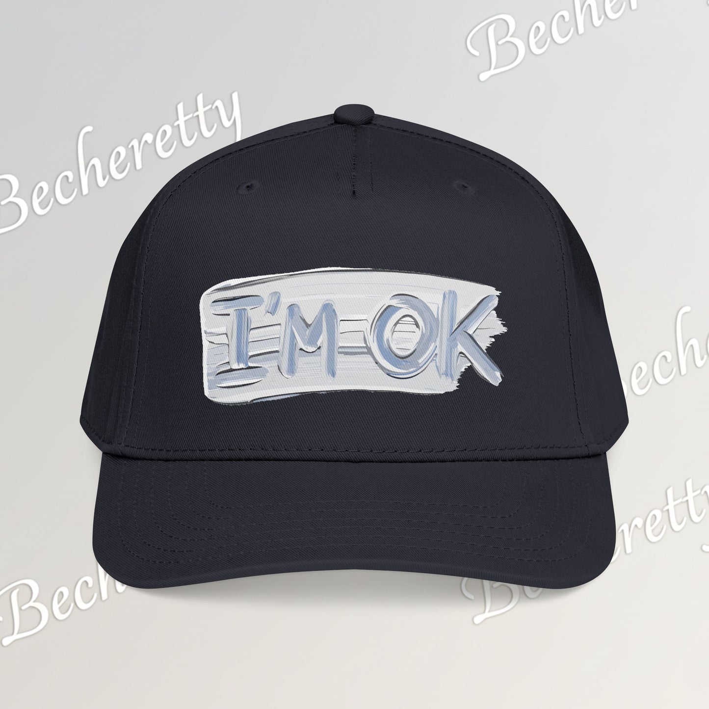 Baseball Cap "I'M OK" Minimal Art Graphic Becheretty - Style is Yours