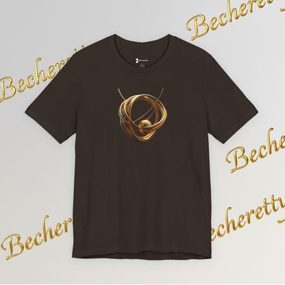 T-Shirt - Golden Abstract Orb Graphic Art Becheretty - Perfect for everyday wear with a refined, contemporary edge.