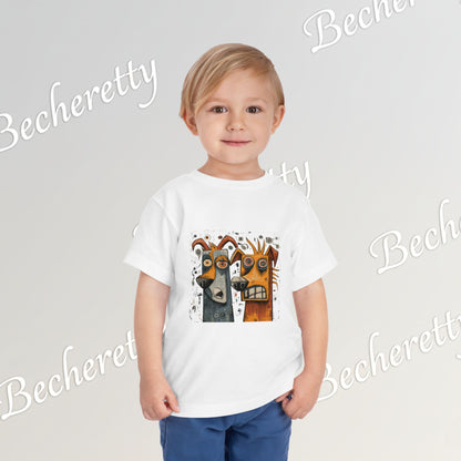 Toddler T-Shirt short sleeve - Cute Artistic Doggies Graphic Becheretty - Perfect for the little ones