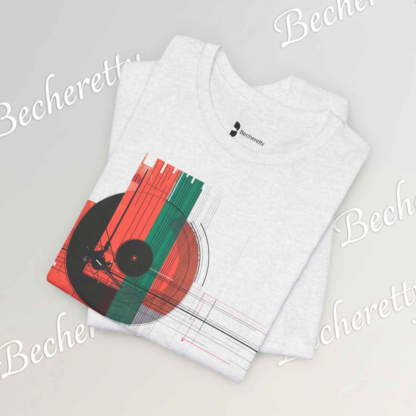 Minimalist Cubist Vinyl Tee - Art Graphic Becheretty - Spin your style in a new direction.
