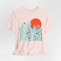 Sunset Wildflowers T-Shirt — Minimal Floral Graphic Tee - Playful statement - Wearable Art